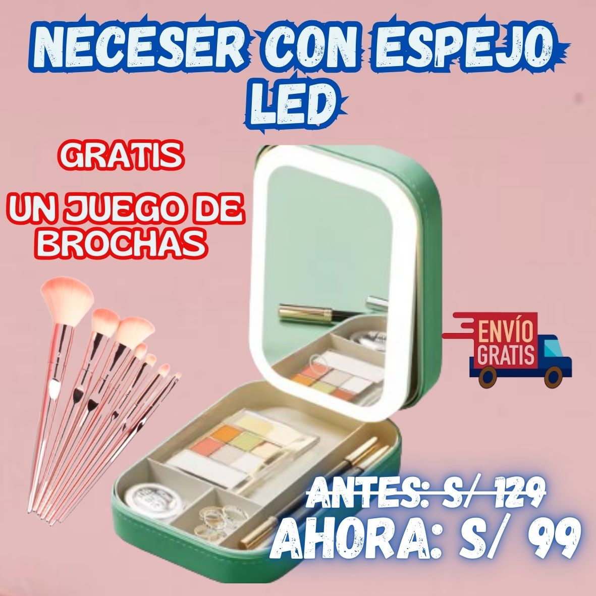 Neceser con Espejo LED