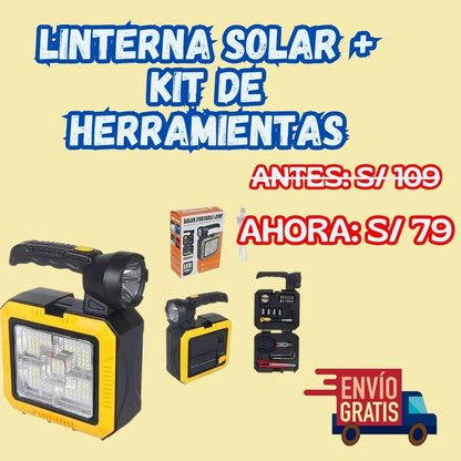 Linterna Solar + Kit de Herramientas