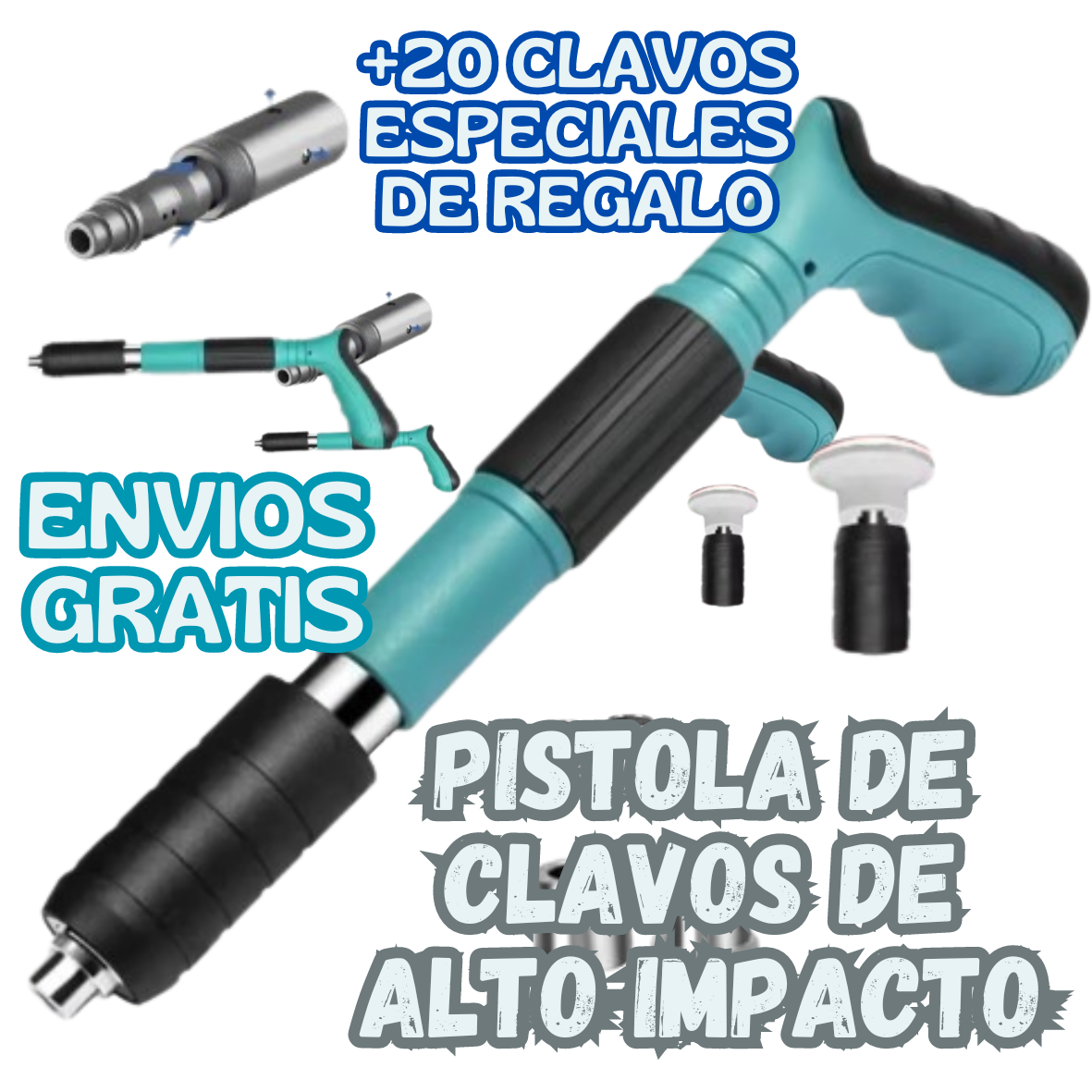 Pistola de clavos de alto impacto