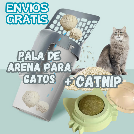 Pala de arena para gatos + catnip